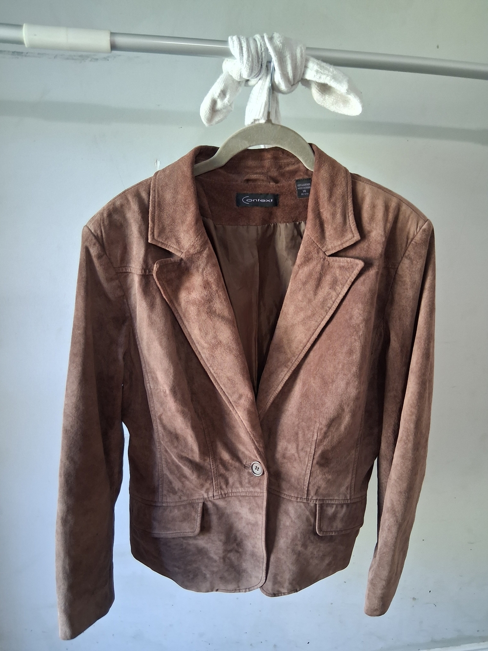 Context Brown Authentic Suede Women’s Blazer Jacket